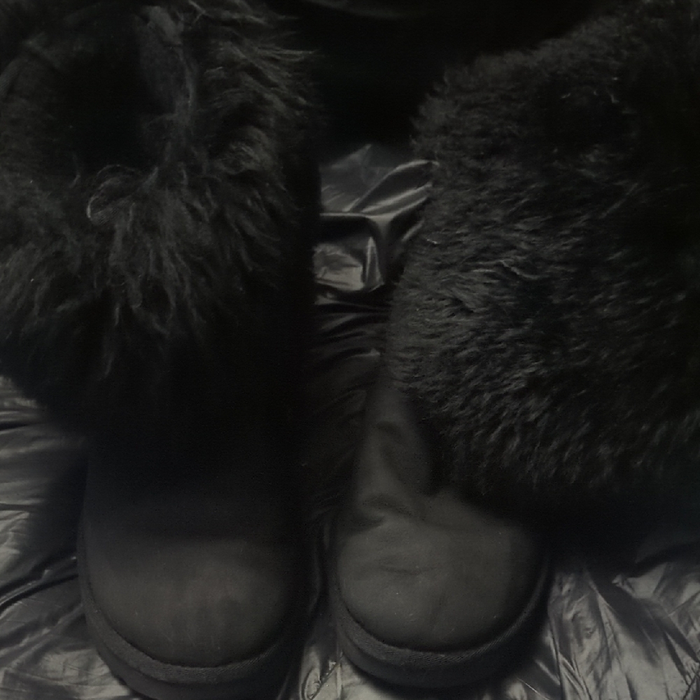 UGG Black Winter Fur Boots